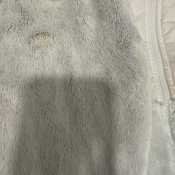 The North Face Girls Fleece Puffer Jacket Hooded White Gray - Picture 6 of 8